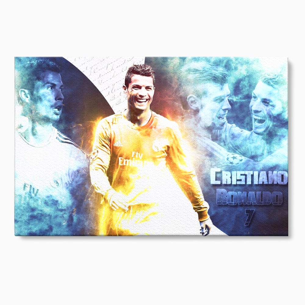 Tablou canvas cu tablou canvas cu cristiano ronaldo, fara rama, pe sasiu de lemn